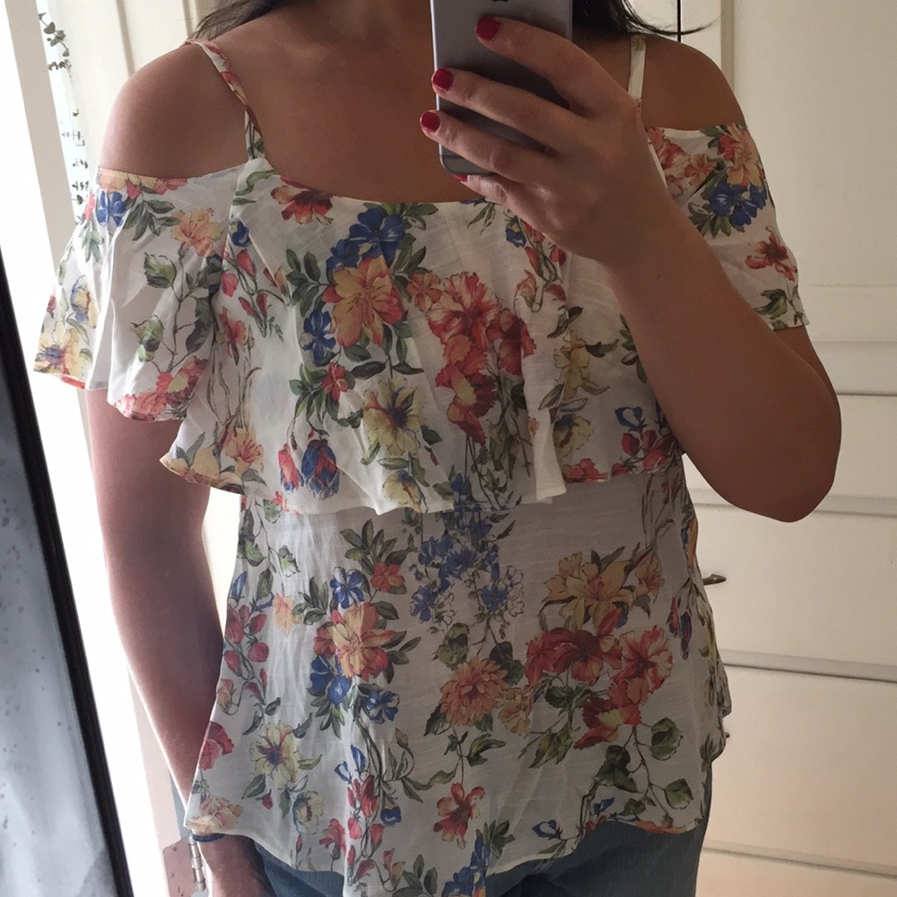 Off shoulder blouse - floral M